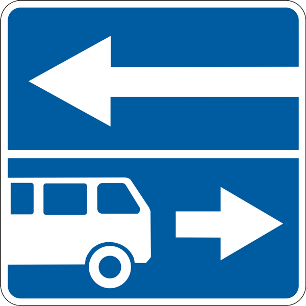 5.10.3 Belgilangan yo’nalishli transport vositalari uchun bo’lagi bor yo’l