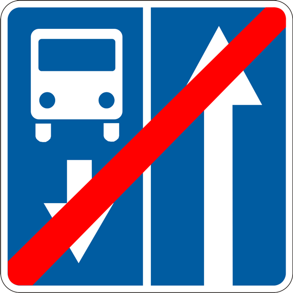 5.10.4 Belgilangan yo’nalishli transport vositalari uchun bo’lagi bor yo’lning oxiri